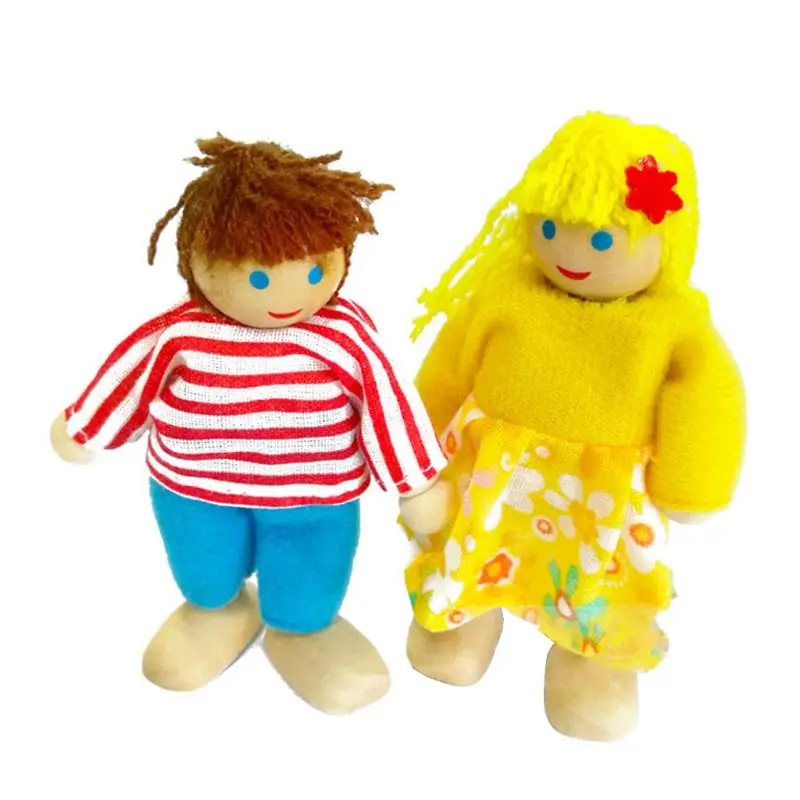 Деревянная мебель миниатюрный набор кукольных игрушек Дом семья человек Фигурки ролевые игры кукольный домик для детей ребенок