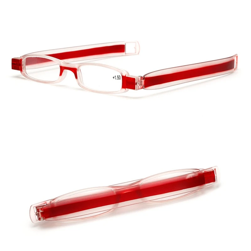 360 градусов вращение складные очки для чтения с диоптриями Для мужчин Для женщин складные очки для чтения для дальнозоркости 1,0 1,5 2,0 2,5 3,0 3,5 4,0 - Цвет оправы: RED