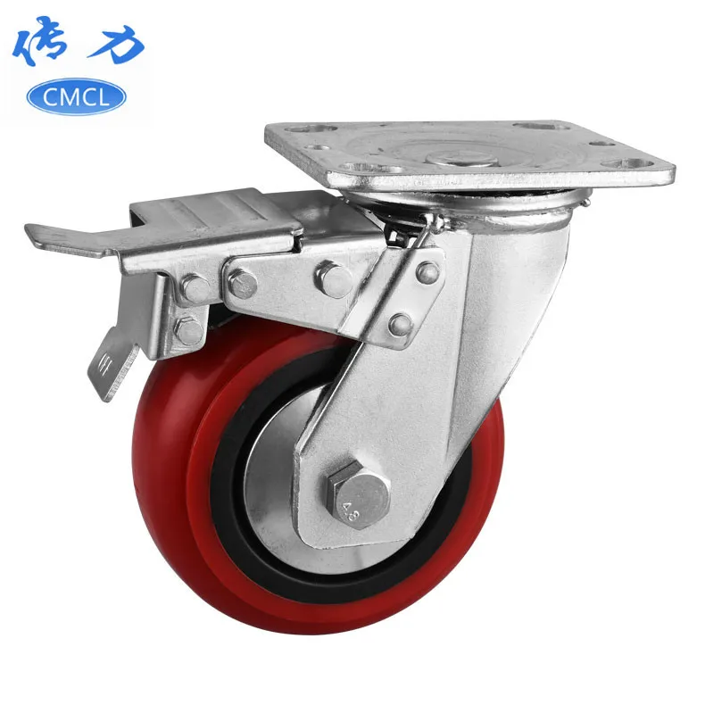 

1 Pcs 5 Inch Heavy Universal Wheel With Brake Diameter 125mm Korean Caster Silent Truck Maximum Load 250kg