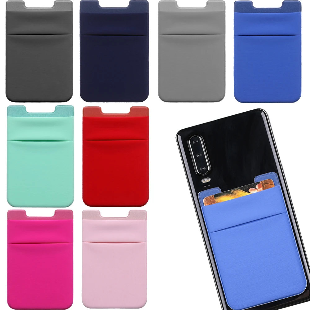 Sticker Pocket Card Wallet Cell-Phone-Stick Adhesive Credit Silicone ID 1PC Universal