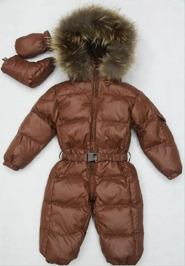Детская зимняя одежда; комбинезон для девочек; теплый комбинезон; Детский комбинезон с длинными рукавами; Верхняя одежда с капюшоном; зимний комбинезон для маленьких мальчиков