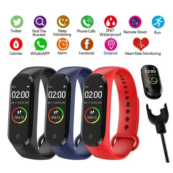 

M4 Smart Wirstband Band Heart Rate Blood Pressure Fitness Activity Tracker Sport Bracelet Pedometer Bluetooth Health Smartband