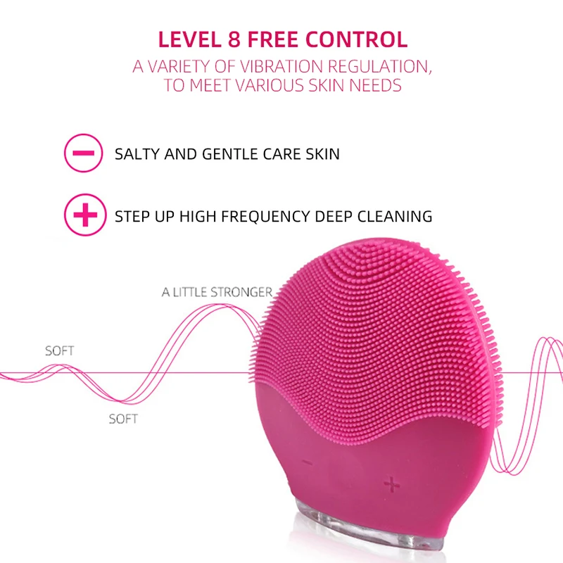 

foreoing Electric Facial Cleansing Brush Ultrasonic Vibration Massage Face Washing Brush Skin Blackhead Remover cepillo facial