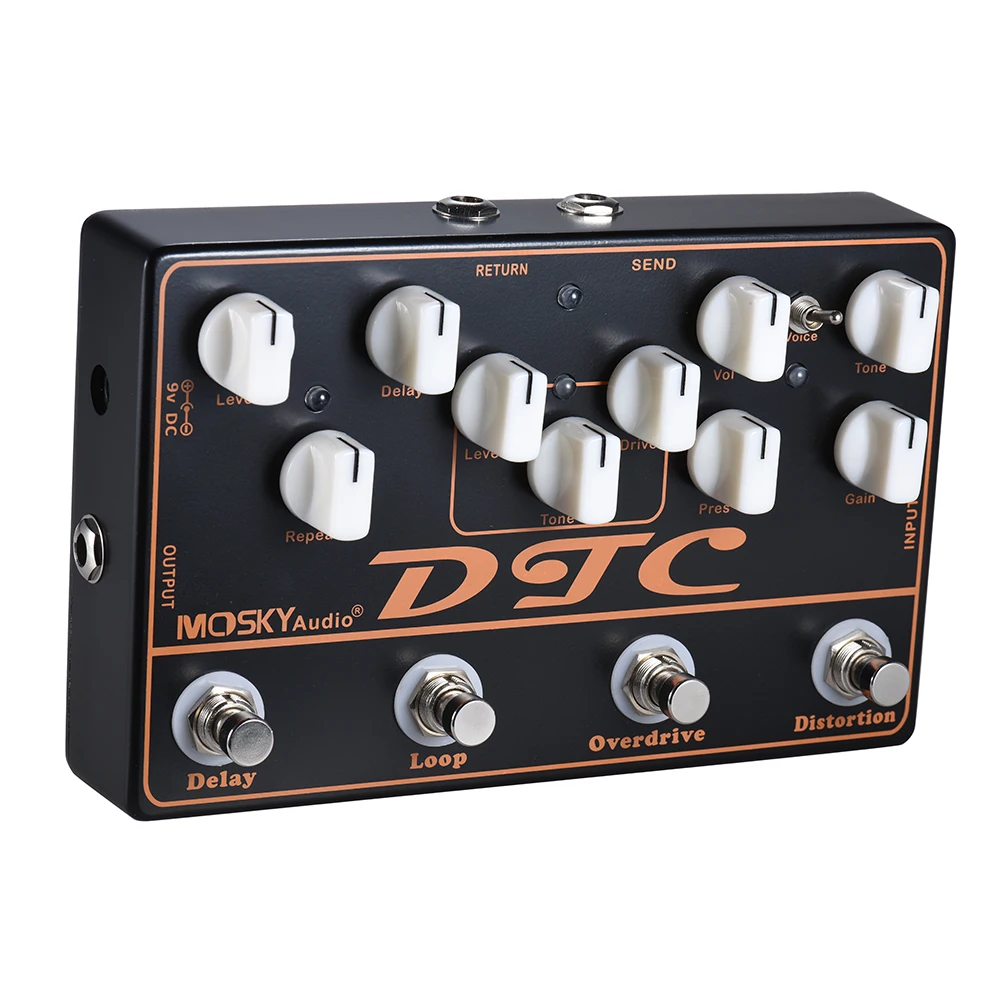 MOSKY DTC 4-in-1 Electric Guitar Pedal Distortion + Overdrive + Loop + Delay Effects True Bypass Guitar Accessories Guitar Part 6 MOSKY DTC 4-in-1 Electric Guitar Pedal Distortion + Overdrive + Loop + Delay Effects True Bypass Guitar Accessories Guitar Part 6