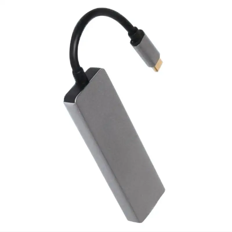 TC104H 5 в 1 тип-c к HDMI USB концентратор-картридер 4K HD видео конвертер алюминиевый сплав серый и компактный адаптер с чехлом