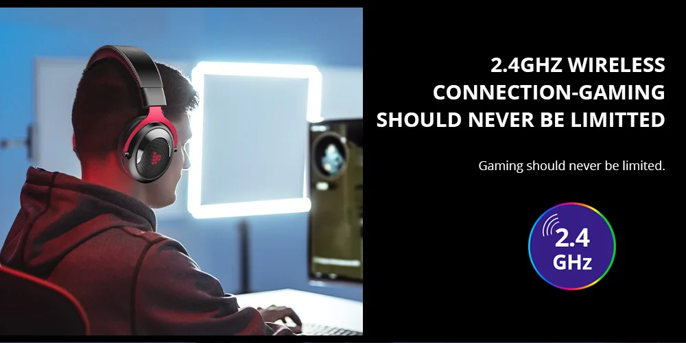 Tronsmart Shadow 2.4G Wireless Gaming Headset 12-Hour Play Time for PS5, PS4, PC, PS4 Pro, Mac, Switch, Xbox One (2)