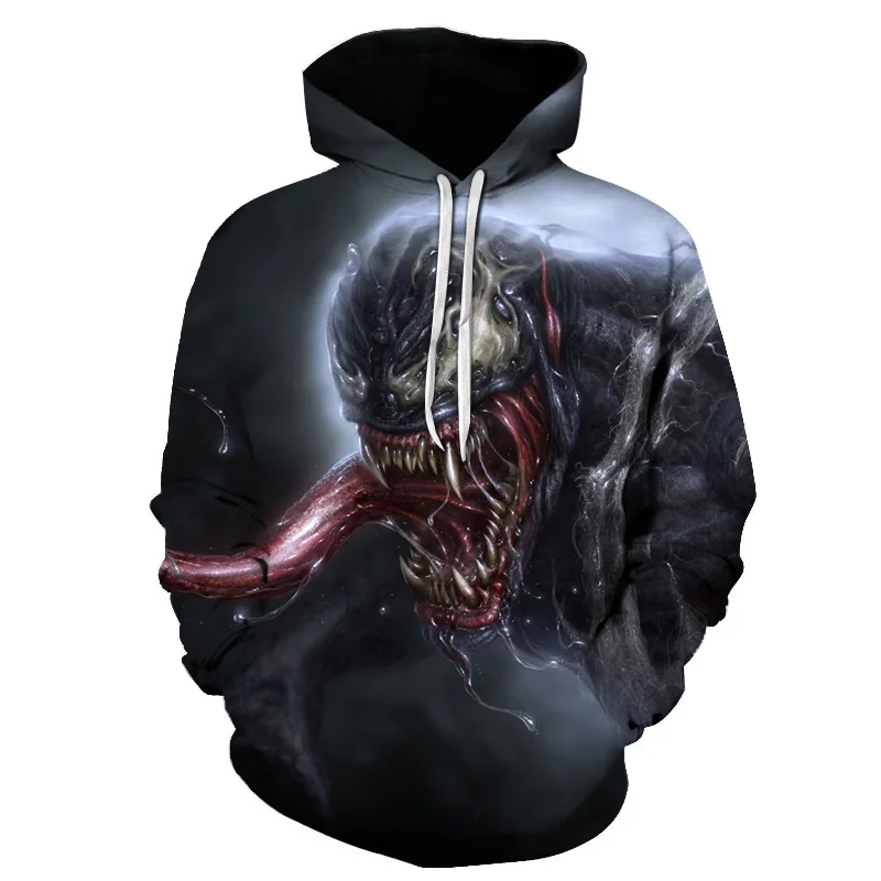 New Customized Fashion Cotton Hoodies with Venom Jumper Pullover Women Casual Long Sleeve Hoodies Topshirt Dropshipping