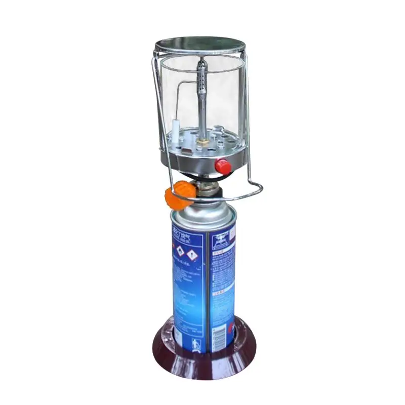 

60lux 280g Mini Portable Camping Lantern Gas Light Outdoor Tent Lamp Torch Hanging Glass Lamp as Fuel for Travel