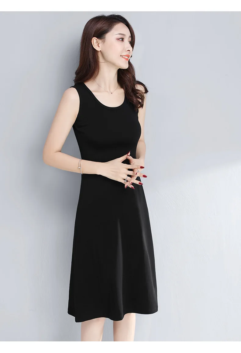 91.2% хлопок, s, m, L XL 2XL 3XL 4XL 5XL, новая длинная Нижняя однотонная майка, жилет, весна, большой размер без рукавов, женская рубашка трапециевидного силуэта