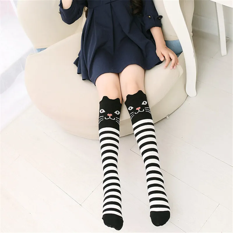 Cotton Cartoon Children's Baby Fox Socks Bear Knee Highs Long Cute Infantil Kids Girls 3-12 Years old 1pcs