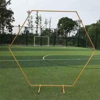 

Wedding Arch Backdrop Hexagonal Wrought Iron Shelf Decorative Props DIY Christmas Birthday Party Background Flower with Framer