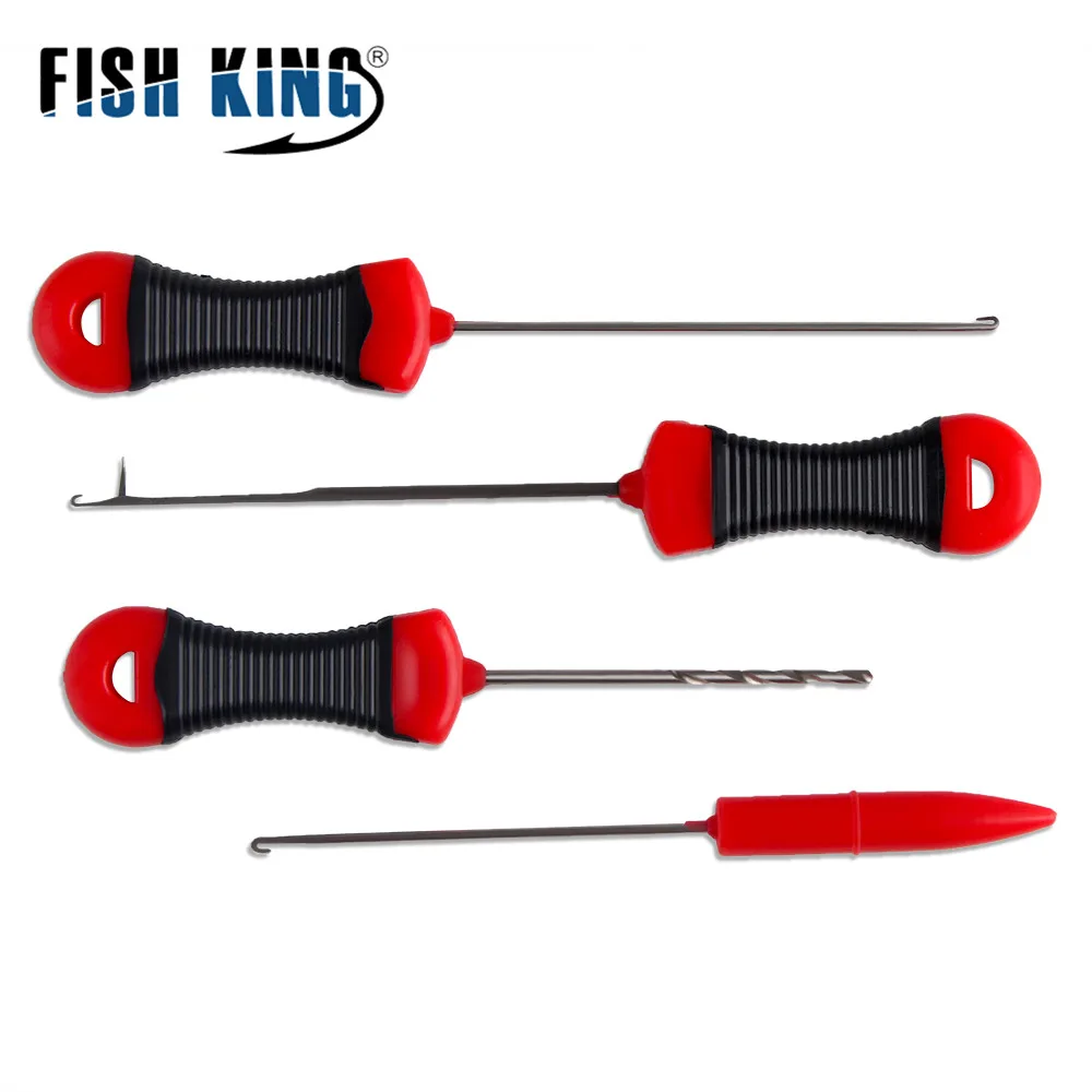 1-4 Uds pesca Boilie broca para cebo aguja para cebar puerta aguja de pelo plataformas empalme herramientas para hacer plataformas de carga Accesorios