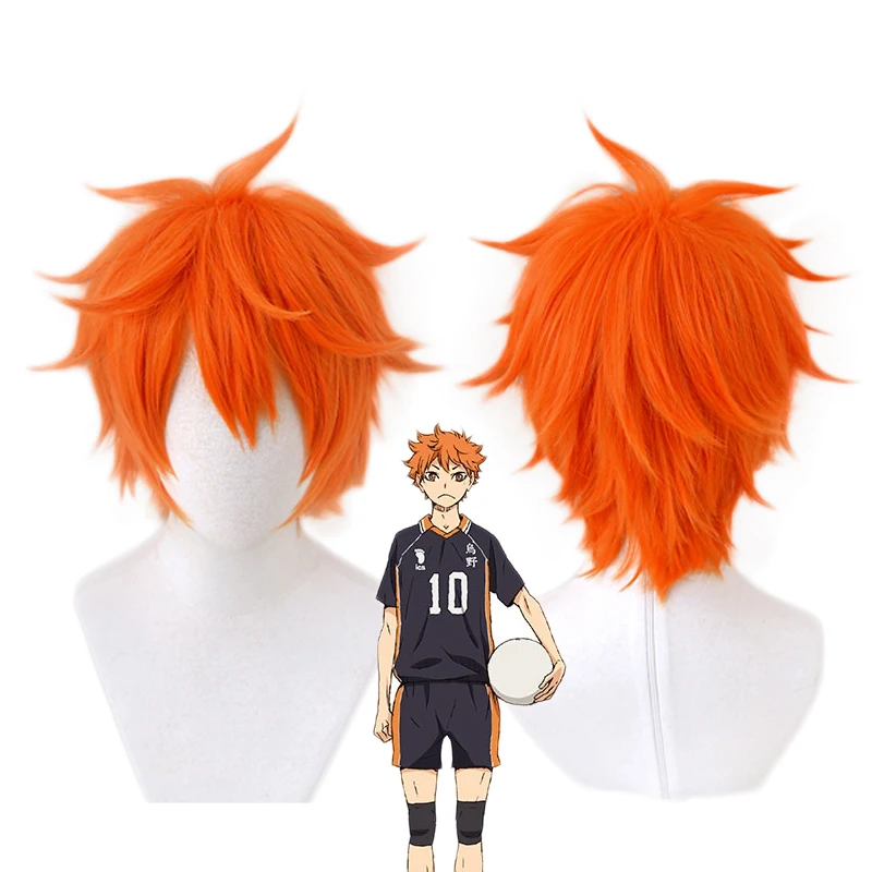 Аниме Haikyuu! Короткий парик Karasuno Syouyou Hinata Shoyo оранжевого цвета карнавальный костюм термостойкие синтетические