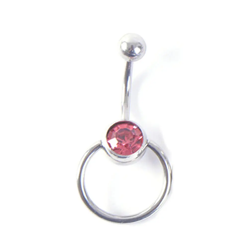 Q01580-Belly из нержавеющей стали Rhinestone круг кольцо для пупка комплект для пирсинга пупка Кнопка Пирсинг для тела ювелирные изделия