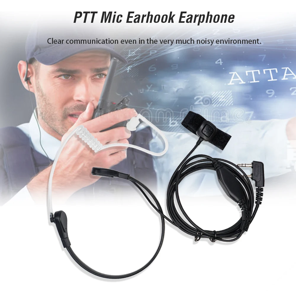 Baofeng Радио воздушная акустическая Трубная гарнитура 2 Pin PTT Mic наушники с
