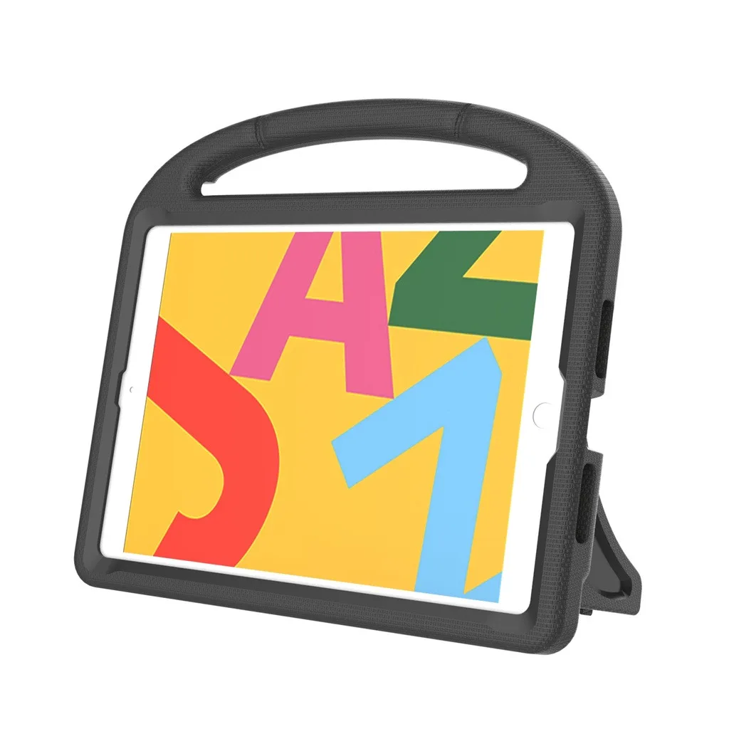 

mosunx thick foam hand-held kickstand case Children Kids Safe EVA Rubber Handle Tablet Stand Case Cover Shell for ipad 10.2 7th