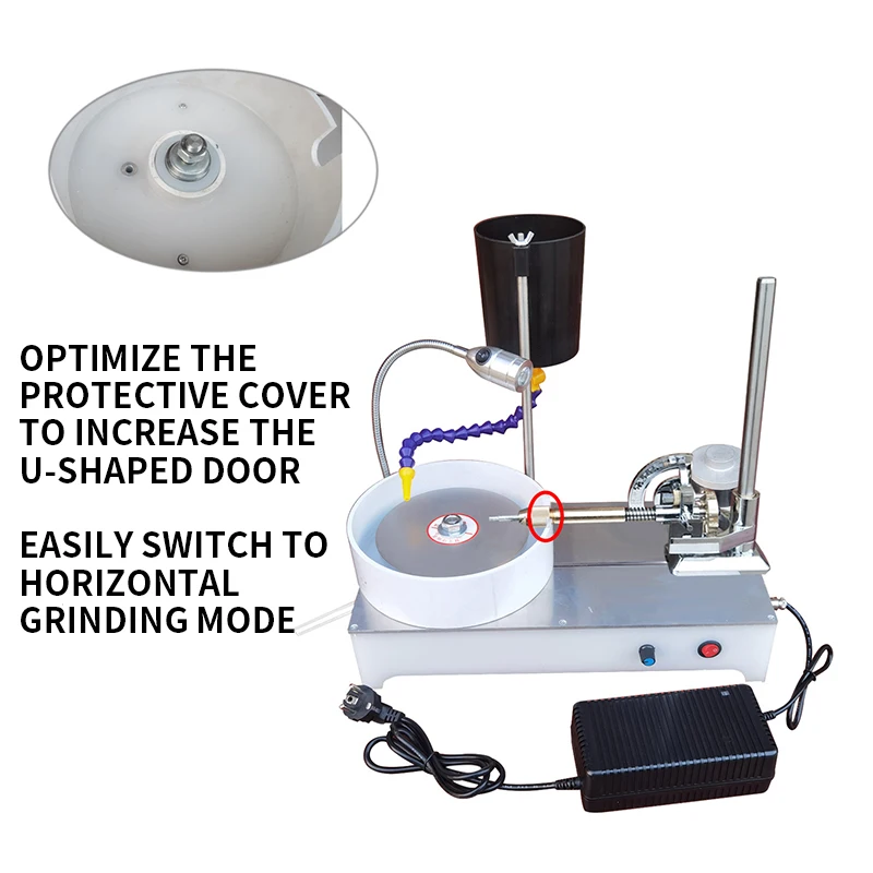 Gem Grinding Machine 120W Small Jewelry Jade Faceting Machine Digital Display Grinding and Polishing