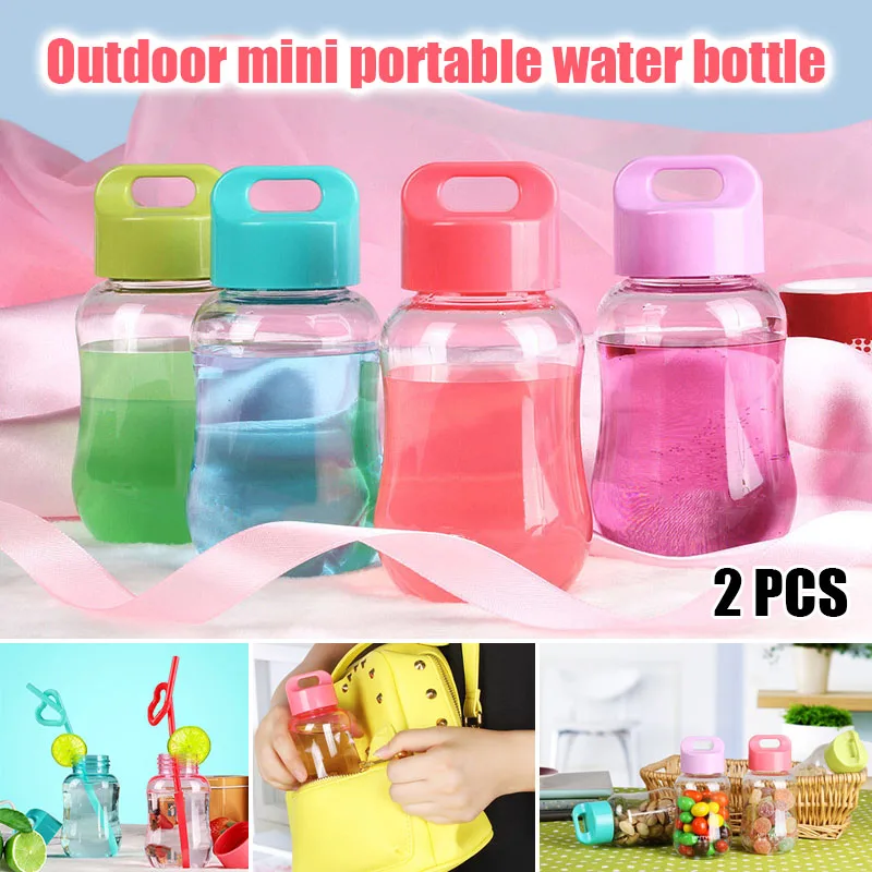 2 Pcs Mini Water Bottle 200ml Portable Cute for Children Students Sports Outdoor ZJ55 - Цвет: Белый