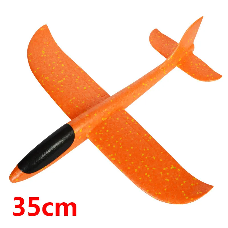 35cm orange 48 см большой хорошее качество ручной запуск метательный планерный самолет инерционный пенопласт EPP самолет игрушка детский самолет модель открытый забавные игрушки - Цвет: 35cm orange