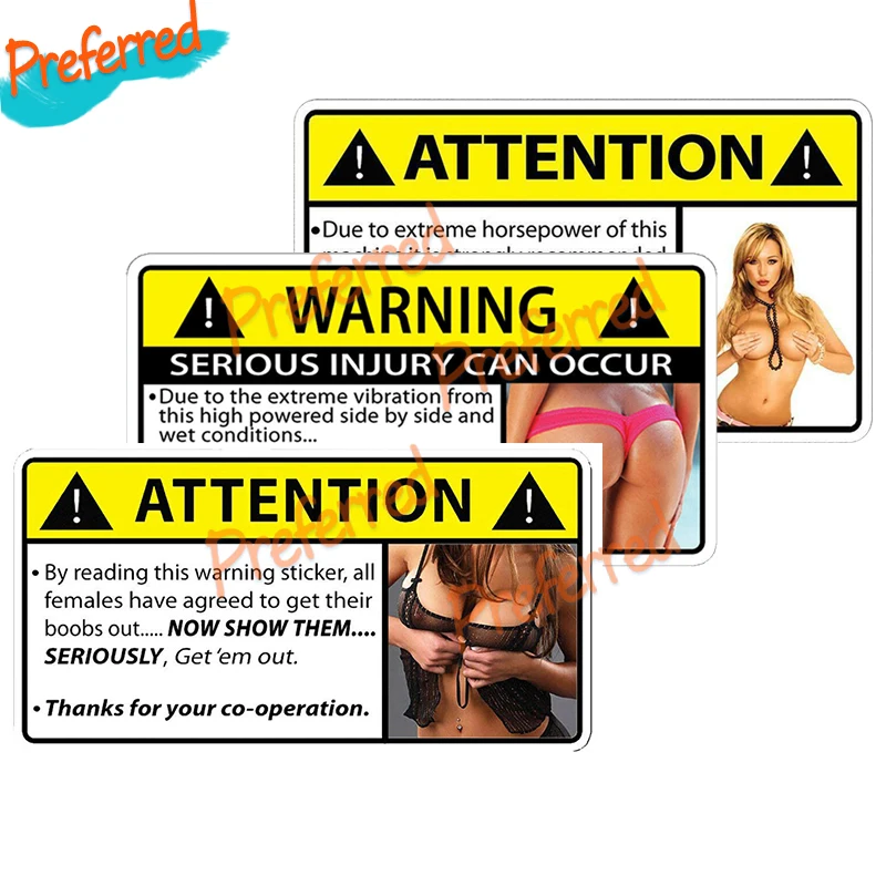 

Warning Display Bra Hip Decal StickerFunny JDM Drag Racing Muscle Car UTV Off-road 4x4 Graphic RZR Decal Vinyl Auto decoration