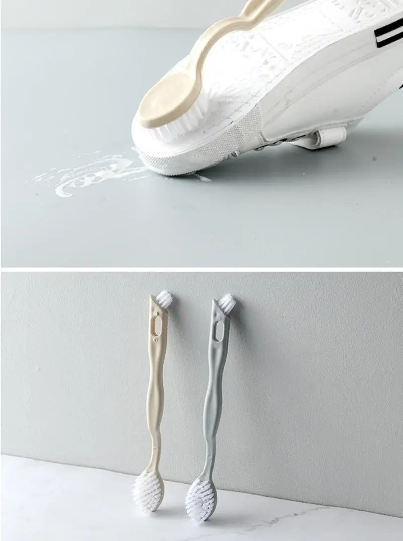 Double-end Shoe Cleaning Brush Sneaker Cleaner Boots Washing Plasric Soft Hair Brush Multifunction Household Cleaning Tools