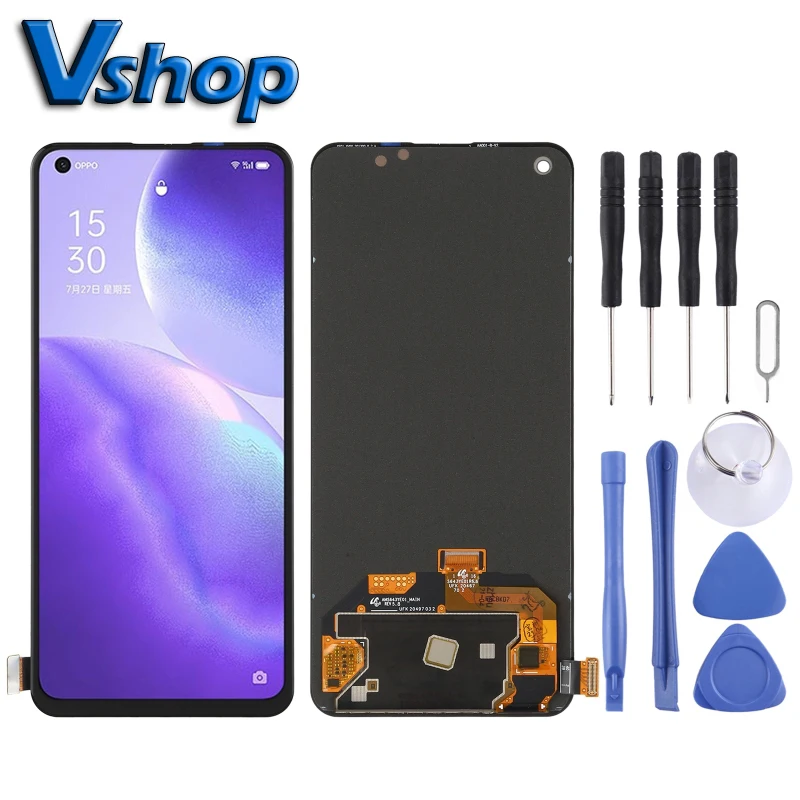 OLED Material LCD Louch Screen Digitizer Full Assembly for OPPO Reno5 5G PEGM00 PEGT00 Mobile Phone Repalcement Parts