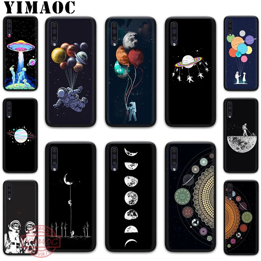 YIMAOC смешной Космос любовь Луна астронавт Кот Чехол для Samsung A10s A20s A30s A40s A50s A60 A70 A6 A7