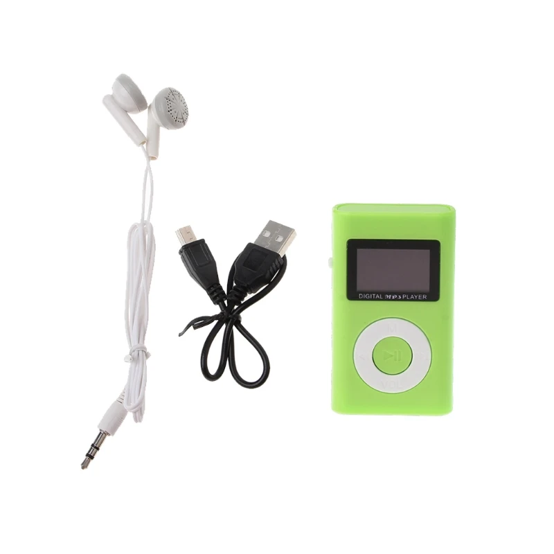 Прямая# мини USB Поддержка 32 ГБ Micro SD TF карта ЖК-экран музыкальный цифровой MP3 плеер - Цвет: Зеленый