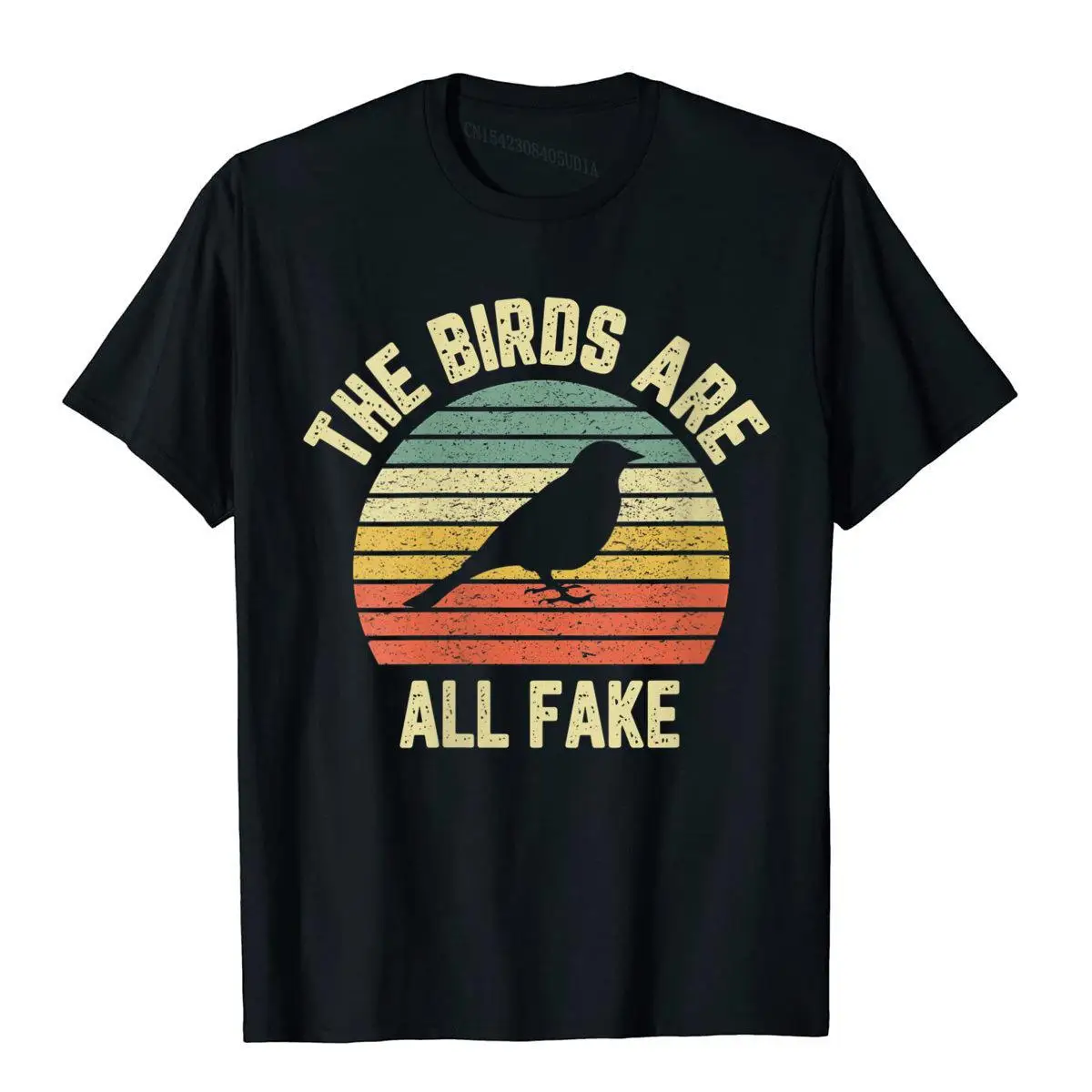 

Mens Real Birds Aren't Here They Are All Fake Funny Conspiracy T-Shirt Cotton Young Tees England Style T Shirts Normal New