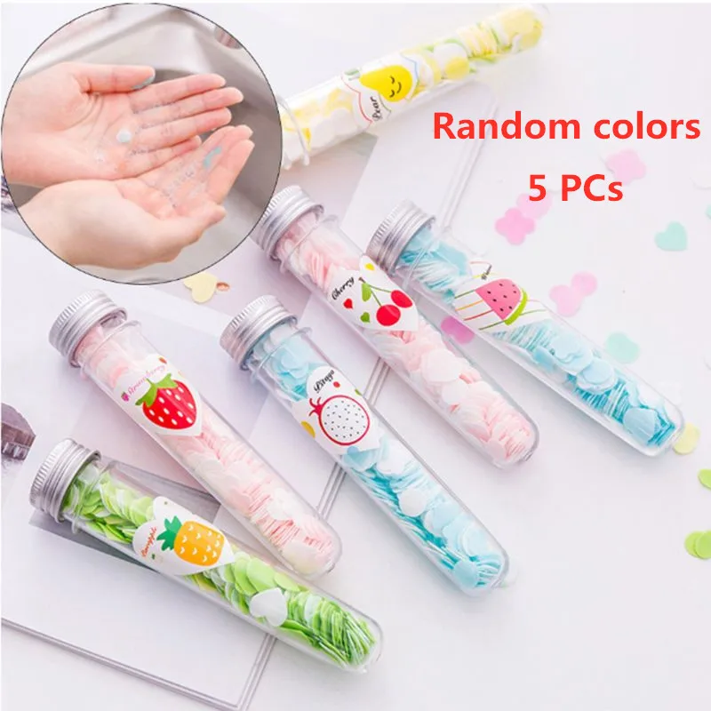 5 Bottles Mini Soap Paper Sheets Flower Shaped Disposable Hand Washing Bath Scented Slice for Travel Outdoor Camping Hiking |