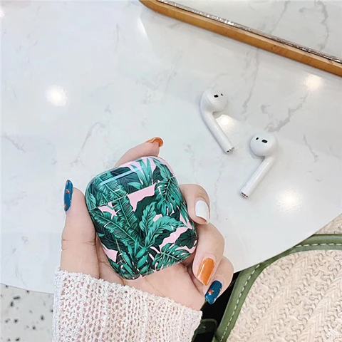 Style 3 Чехол для наушников в стиле ретро с цветами и листьями для Airpods, чехол для наушников для Apple Airpods 1 2, Беспроводная связь Bluetooth, Жесткий Чехол для ПК - Цвет: Style 3