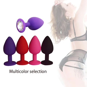 Anal Plug Sex Toys For Couple Adults Mini Round Silicone white diamond Women / Men for Removable Butt Plug Stimulator Dildo 1
