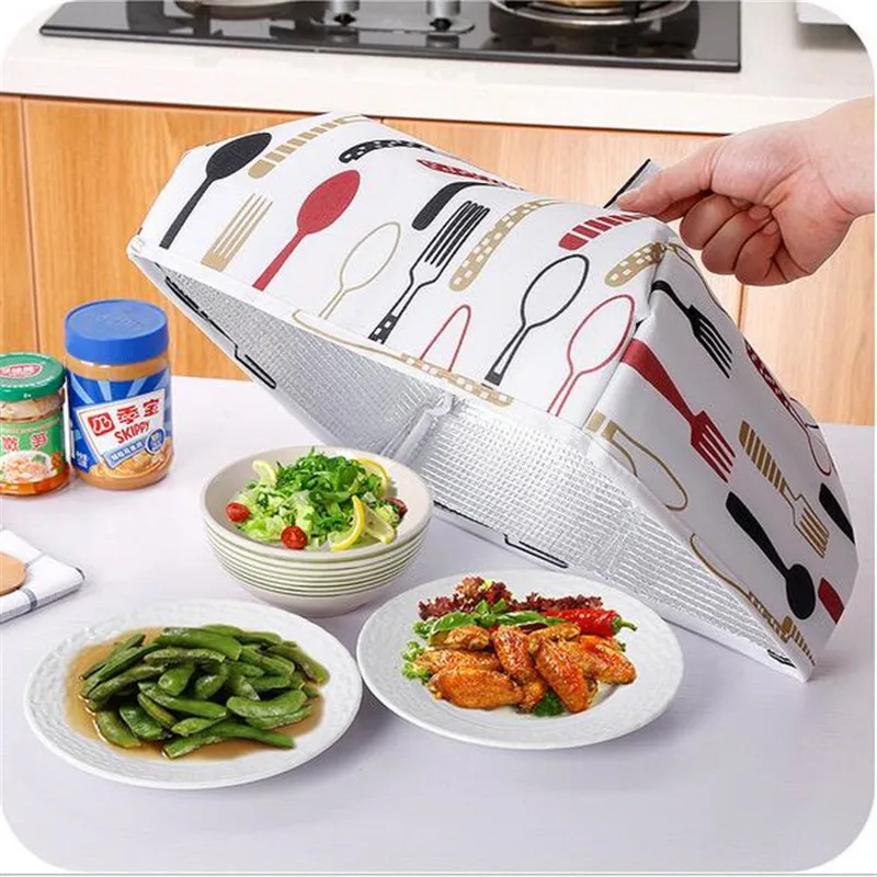 Food Cover Aluminum Foil Foldable Dish Heat Insulation Preservation Kitchen Home 