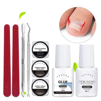 

9pcs/ Set Nail Ditch Correction Set Toenails Sticker Correction Kit Nail Supplies Set Nail groove inlay correction set