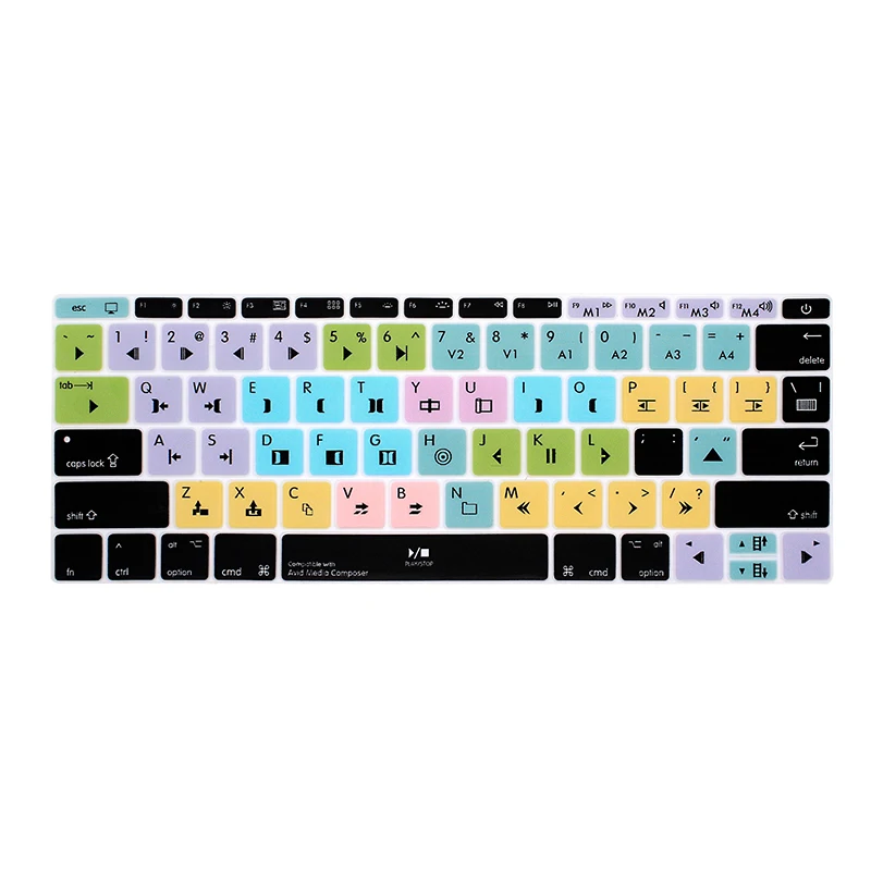Силиконовый чехол для клавиатуры HRH Ableton Macbook Retina 12 A1534 Pro CC Final Cut X Avid Tools US|Чехлы