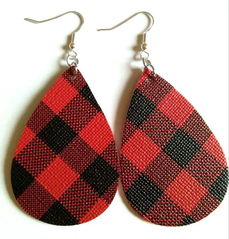 

2019 Classic leather Earrings Leopard Statement Earrings PU Imitation leather Teardrop Earrings Jewelry Fashion Big Earrings