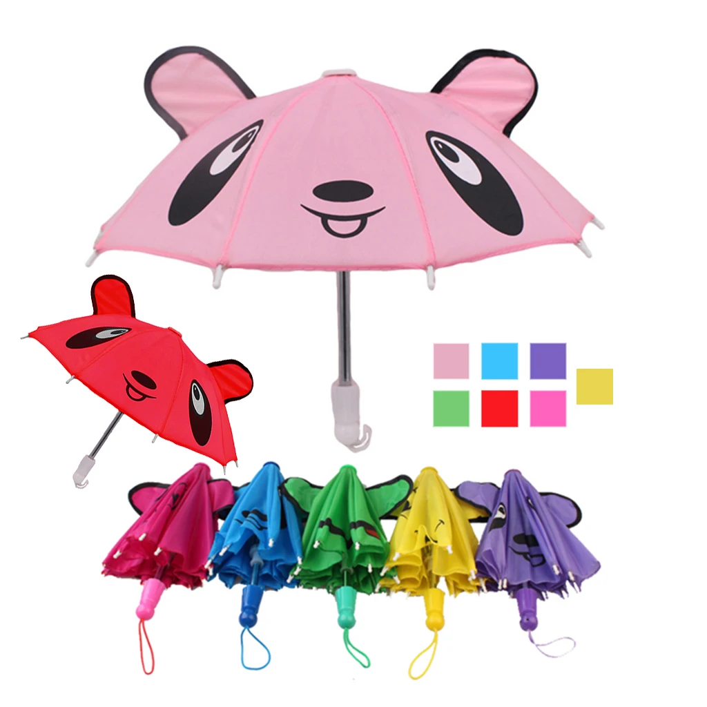 Cute Doll Toys Suny Rainy Umbrella for 18inch American Dolls and Other 18 inch Dolls Decoration Games - Panda