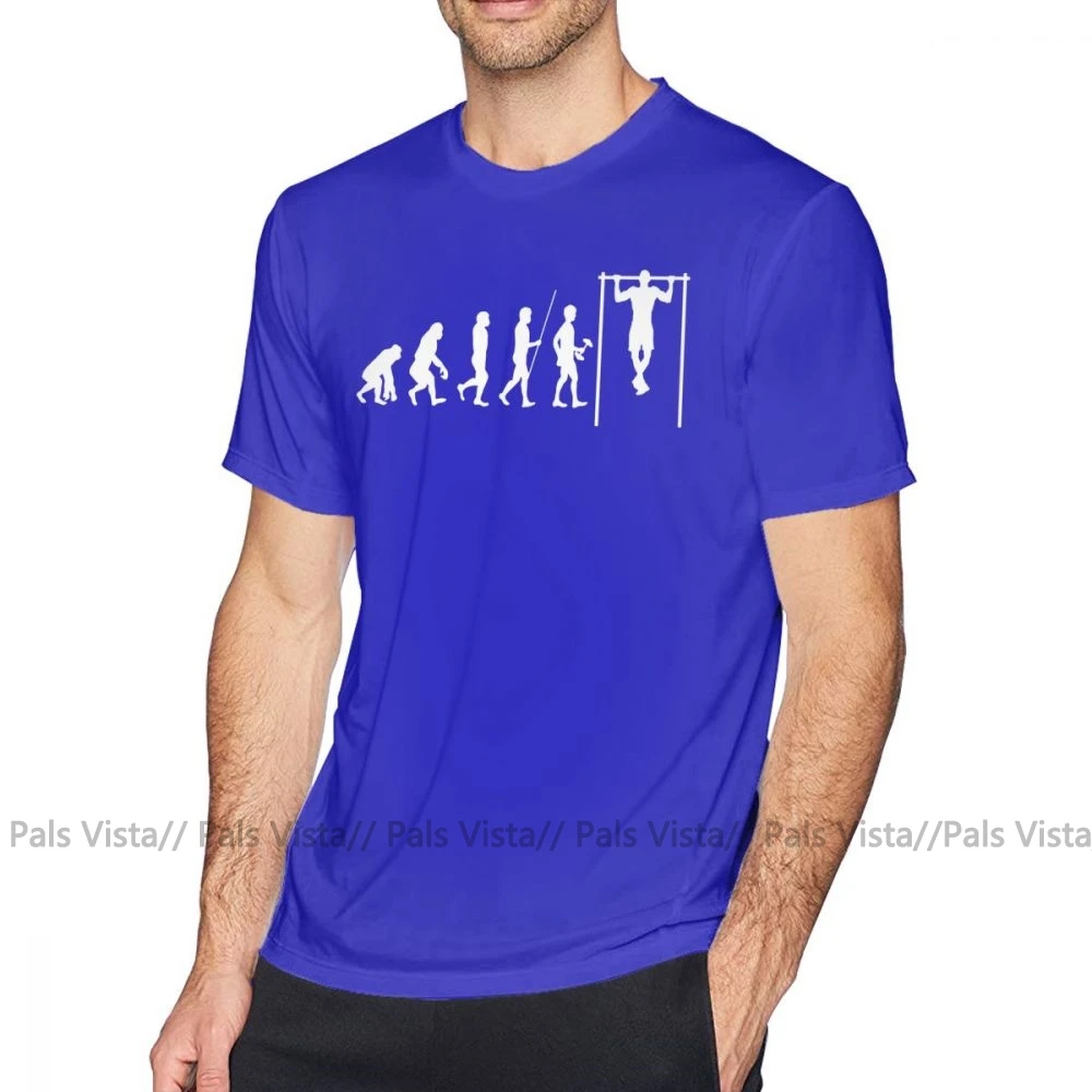 Calisthenics, футболка, эволюция, Calisthenics, футболка, 100 хлопок, Милая футболка, мужская, короткий рукав, 4xl, графическая, Пляжная футболка - Цвет: Синий