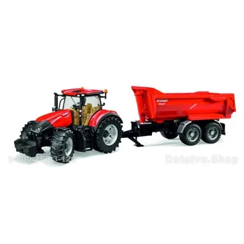 

03-199 tractor Case IH Optum 300 CVX with trailer Krampe tandem-halfpipe, Bruder,