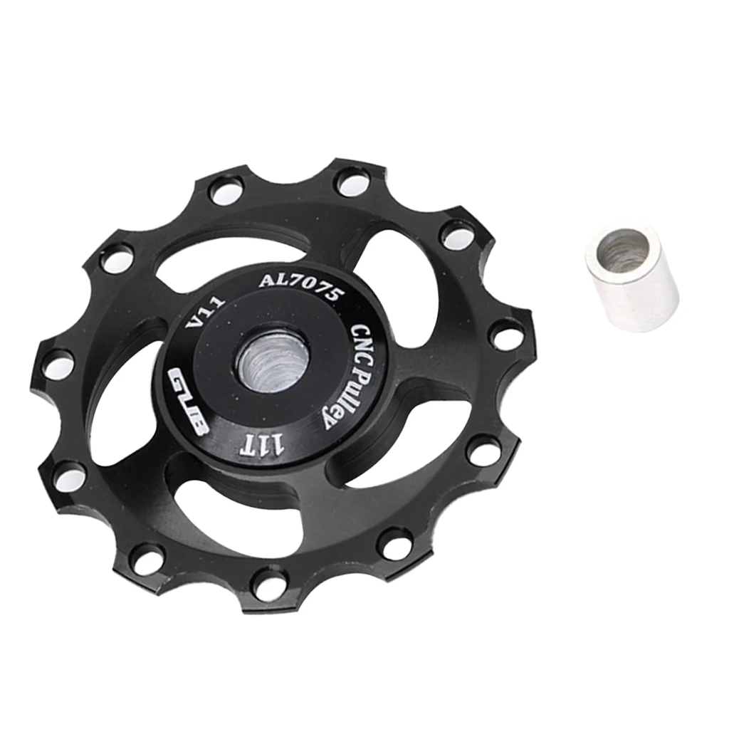 2Pcs 11T Aluminum Sealed Bearing Jockey Wheel Rear Derailleur Pulley, fits for most 11 Teeth Bicycle Rear Derailleurs