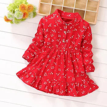 

Girls' spring dress children's spring dress long sleeve floral