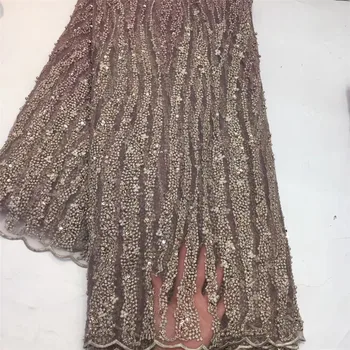 

Fashion African lace fabric with sequins 2020 new French Nigeria mesh lace fabric suitable for bride sewing ZX36711