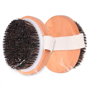 

Shower Brush Exfoliating Spa Bath Brushing Artificial Horse Hair Scrubbing Accessories Cleansing Soft Body Massage Wooden