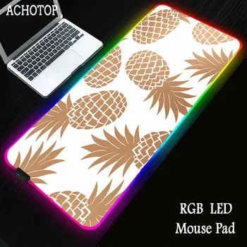 

Fruits Pineapple Gaming RGB Gamer Large lockedge Mousepad LED Lighting Colorful USB for Laptop Desktop Keyboard Desk Mice Mat
