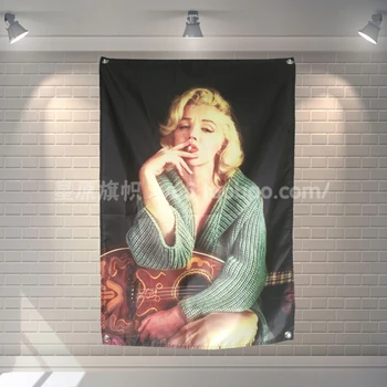 

"Marilyn Monroe" Large music festival Party background decoration poster banner hanging painting cloth art 56X36 inches