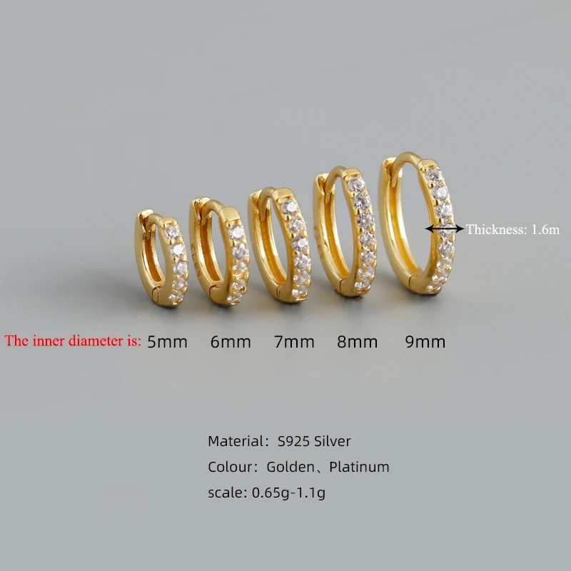 WANTME Hoop Earrings S925 Ear Buckle for Women hoop earrings silver earrings silver hoop earrings womens earrings
