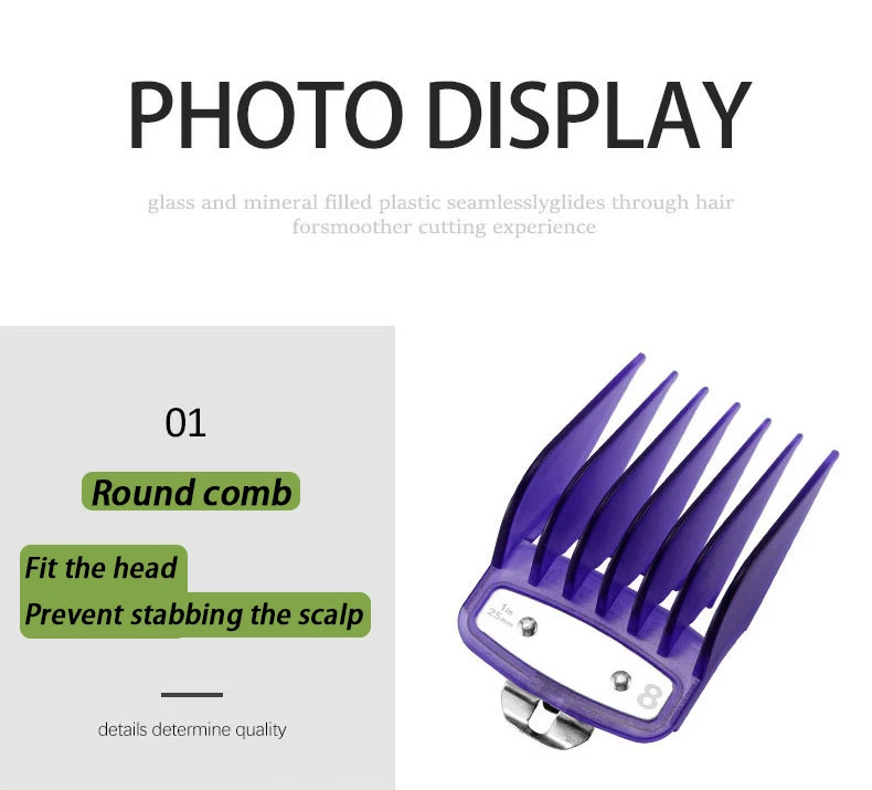 8 Grid Guide Limit Comb Cover Storage Box  Hair Clipper Rack Holder Organizer Case Salon Barber Tools，for general