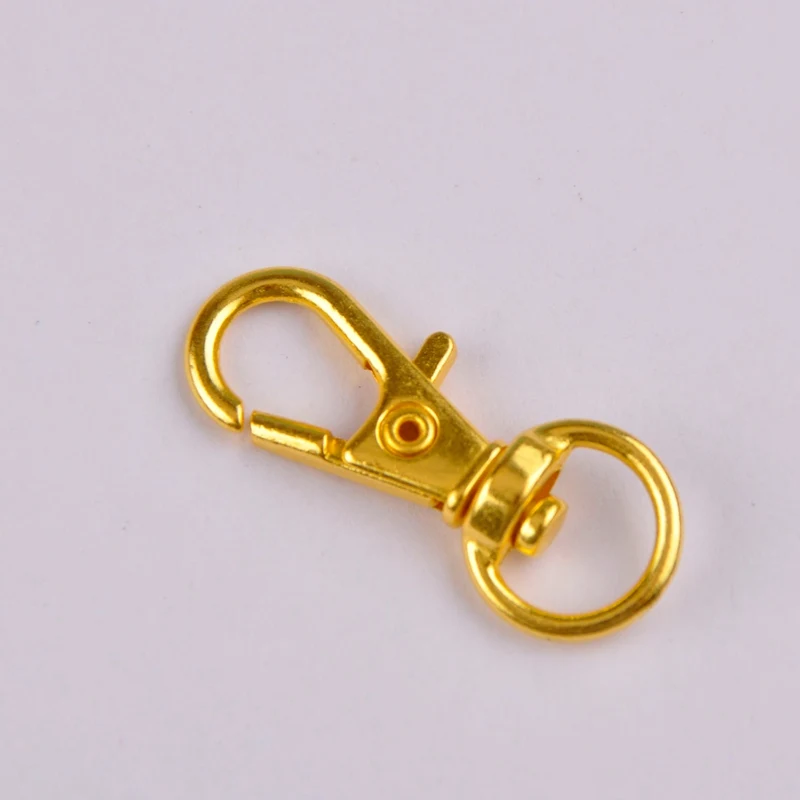 Gold Plated 200 шт 32 мм шарнирная застежка-Омар брелок с крючками разъемное кольцо для сумки пояса цепи для собак DIY ювелирных изделий - Цвет: Gold Plated