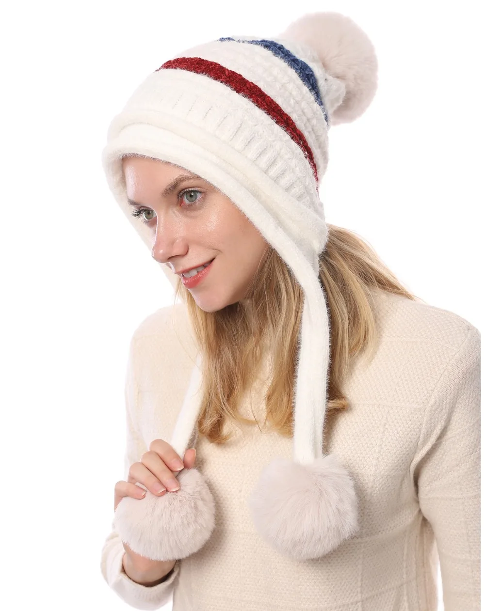 Зимние шапки для женщин, Шапка-бини Skullies Bonnets для девочек, зимняя однотонная Вязаная Шапка-бини с помпоном, теплая шапка invierno тюрбан