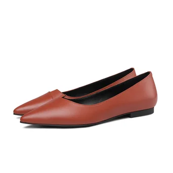 

Women's flat shoes sheepskin fabric comfortable inside pointed toe simple summer and autumn handmade fashion women's shoes